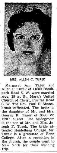 plain-dealer-newspaper-0827-1961-margaret-tager-wedding-announcement Margaret Ann Tager Marriage Announcement
