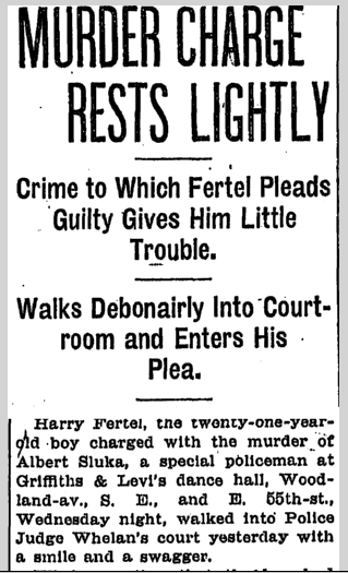 plain-dealer-newspaper-0329-1907-albert-sluka-harry-fertel-murder-trial Murder Charge Rests Lightly, Plain Dealer newspaper article, 29 March 1907
