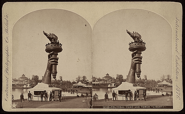 illustration-1105-2012-1876-centennial-exhibition-statue-of-liberty colossal hand and torch “Liberty,” from Library of Congress Prints and Photographs Division, Washington, D.C.