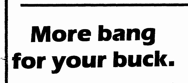 greensboro-news-and-record-newspaper-0805-1984 More Bang for Your Buck, Greensboro News and Record newpaper headline 5 August 1984