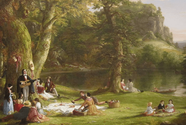 Painting: "The Picnic" by Thomas Cole, 1846. Credit: Brooklyn Museum; Billy Hathorn; Wikimedia Commons.