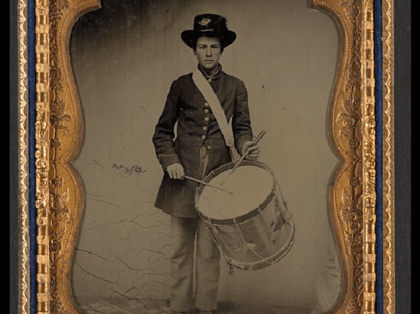 Photo: unidentified young drummer boy in Union uniform. Credit: Library of Congress, Prints and Photographs Division.