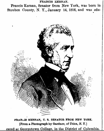 daily-graphic-newspaper-0223-1875-francis-kernan illustration of New York Senator Francis Kernan, Daily Graphic newspaper article 23 February 1875