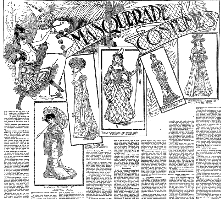 philadelphia-inquirer-newspaper-1018-1903-halloween-masquerade-costumes Masquerade Costumes, Philadelphia Inquirer newspaper article 18 October 1903