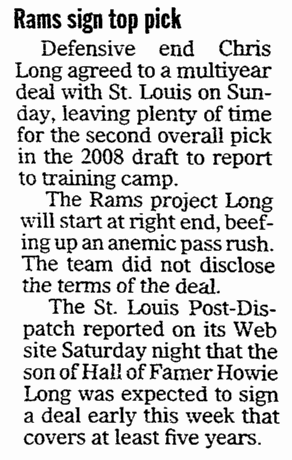 register-star-newspaper-0721-2008-chris-long-contract Rams Sign Top Pick Chris Long, Register Star newspaper article 21 July 2008