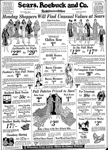dallas-morning-news-newspaper-0927-1925-sears-newspaper-ad full-page ad from Sears, Roebuck and Co., Dallas Morning News newspaper advertisement 27 September 1925