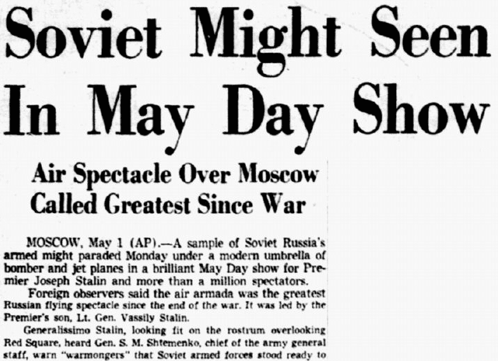 dallas-morning-news-newspaper-0502-1950-soviet-union-may-day-parade Soviet Might Seen in May Day Show, Dallas Morning News newspaper article 2 May 1950