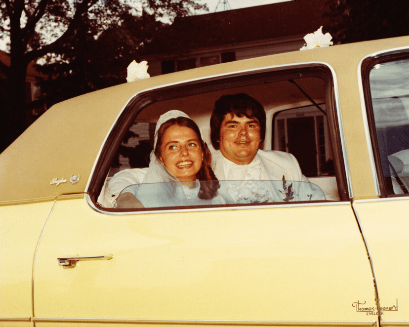 photo-0613-2014-scott-phillips-wedding-day-car photo of Scott Phillips and his wife on their wedding day