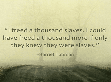 photo-0630-2014-genealogy-saying-freed-thousand-slaves quote from Harriet Tubman: "I freed a thousand slaves. I could have freed a thousand more if only they knew they were slaves."