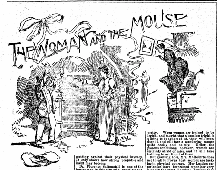 san-francisco-chronicle-newspaper-0624-1894-mary-stanton-quote-illustration illustration to accompany an article about Mary Stanton, San Francisco Chronicle newspaper article 24 June 1894