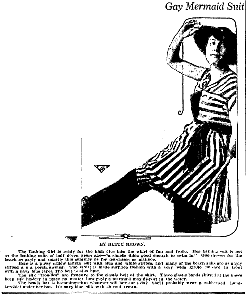 charlotte-observer-newspaper-0711-1916-bathing-suit-ad swimsuit ad, Charlotte Observer newspaper advertisement 11 July 1916