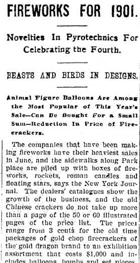 jackson-citizen-patriot-newspaper-0703-1901-fireworks Fireworks for 1901, Jackson Citizen Patriot newspaper article 3 July 1901