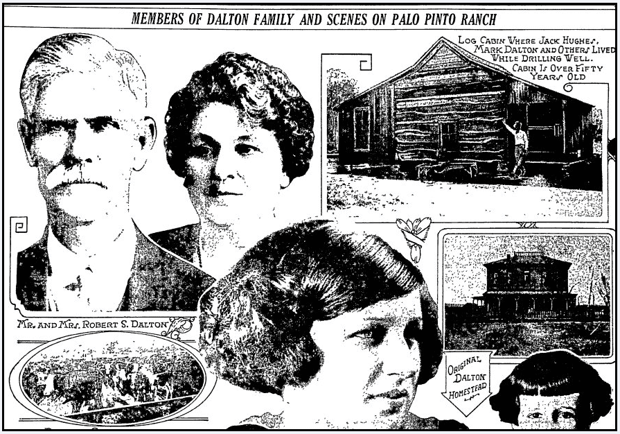 fort-worth-star-telegram-newspaper-0716-1922-dalton-family-photos pictures of the Dalton family and their log cabin, Fort Worth Star-Telegram newspaper article 16 July 1922