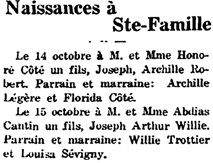 justice-de-sanford-newspaper-1025-1928-french-birth-announcements birth announcements, Justice de Sanford newspaper article 25 October 1928