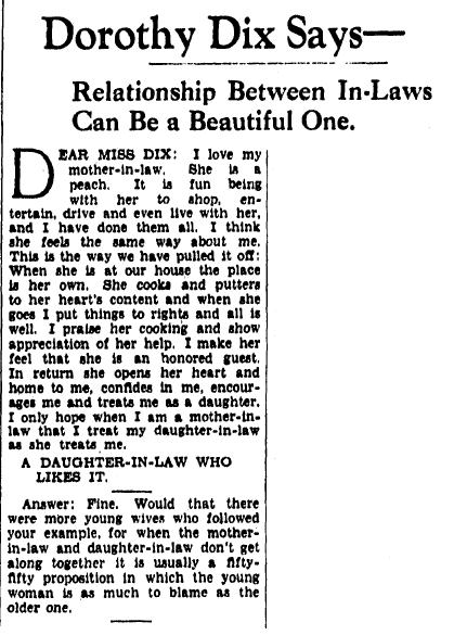 evening-star-newspaper-0405-1938-mother-in-law article about mothers-in-law, Evening Star newspaper article 5 April 1938