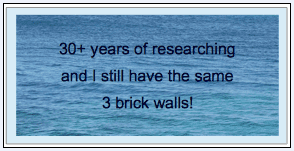 photo-1028-2014-same-3-brick-walls genealogy comment: "30+ years of researching and I still have the same 3 brick walls!"