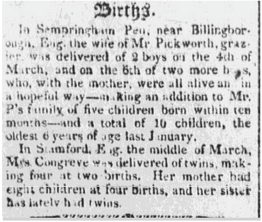 providence-patriot-newspaper-0528-1814-birth-announcements birth announcements, Providence Patriot newspaper article 28 May 1814