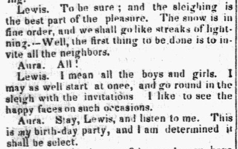 salem-gazette-newspaper-1015-1833-aura-birthday article about Aura's birthday, Salem Gazette newspaper article 15 October 1833