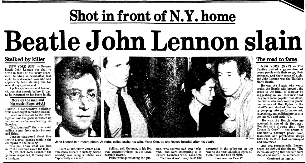 boston-herald-newspaper-1209-1980-john-lennon-murder Beatle John Lennon Slain, Boston Herald newspaper article 9 December 1980