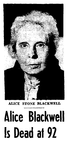 boston-herald-newspaper-0316-1950-alice-blackwell-photo photo from the obituary for Alice Blackwell, Boston Herald newspaper article 16 March 1950