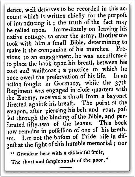 hampshire-gazette-newspaper-1122-1809-john-brotherton-obituary-bottom obituary for John Brotherton, Hampshire Gazette newspaper article 22 November 1809