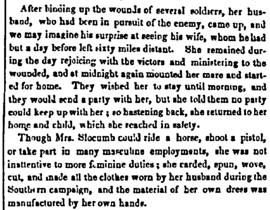 article about Mary Hooks Slocumb, Daily National Intelligencer newspaper article 19 June 1851