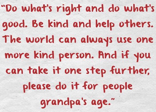 passage from Donna Smith's obituary urging people to be kind to one another