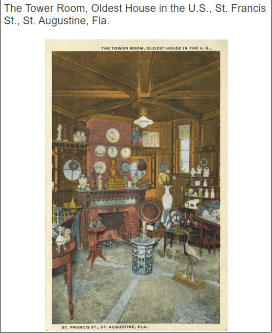 photo of The Tower Room, oldest house in the U.S., St. Augustine, Florida