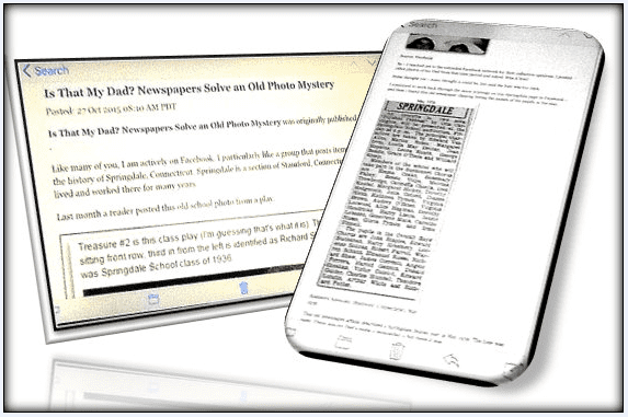 picture of a smartphone displaying a newspaper article