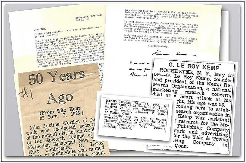 montage of family history records