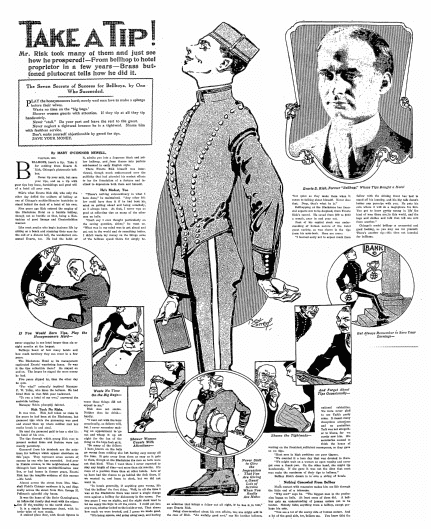 article about tipping, Philadelphia Inquirer newspaper article 18 April 1915
