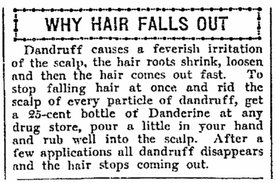 article about Danderine, Seattle Daily Times newspaper article 5 February 1915