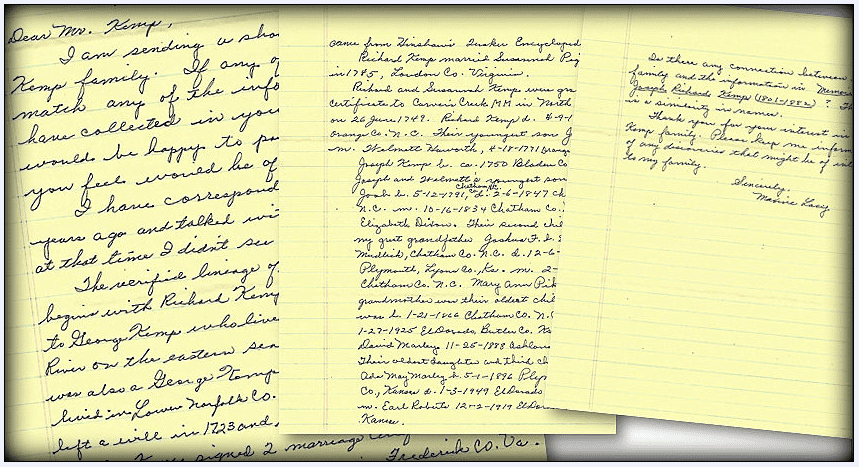 photo of a letter from Maxine Lacy