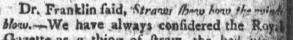 article about Benjamin Franklin, Constitutional Telegraph newspaper article 31 October 1801