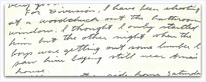 A photo of a letter from Thomas Jay Kemp's grandmother