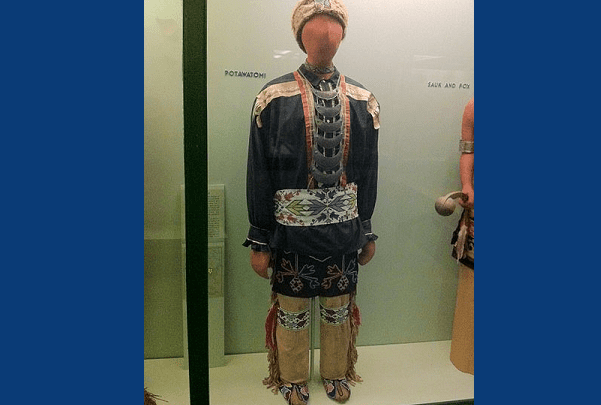 Photo: Pottawatomi outfit at the Field Museum in Chicago. Credit: Victorgrigas; Wikimedia Commons.