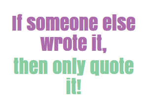 Graphic urging against plagiarism