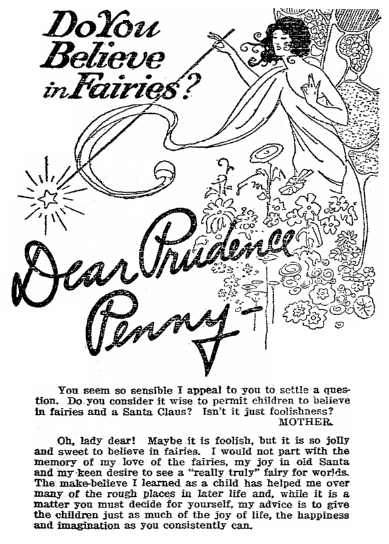An article with advice from Prudence Penny, Riverside Independent Enterprise newspaper article 20 August 1920