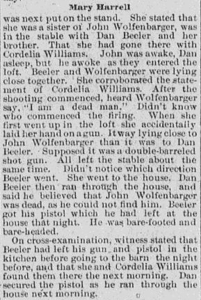 An article about Mary Harrell, Knoxville Journal newspaper article 30 May 1890
