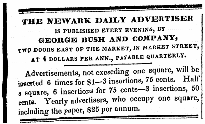 An article about George Bush, Newark Daily Advertiser newspaper article 26 May 1832