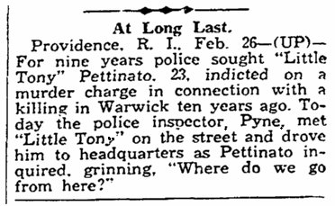An article about Tony Pettinato, State newspaper article 27 February 1937