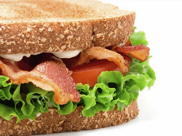 Photo: a bacon, lettuce and tomato sandwich on toasted bread. Credit: Steven Groves; Wikimedia Commons.