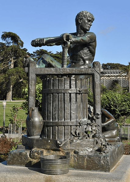 Photo: Apple Press Monument (a relic of the Mid-Winter Fair, 1894, still in the same spot), Music Concourse, Golden Gate Park, San Francisco, California