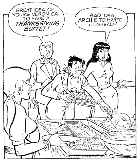 A Thanksgiving cartoon, Trenton Evening Times newspaper cartoon 20 November 1988