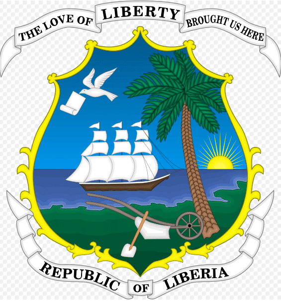 Illustration: coat of arms for Liberia, reflecting the nation’s origins