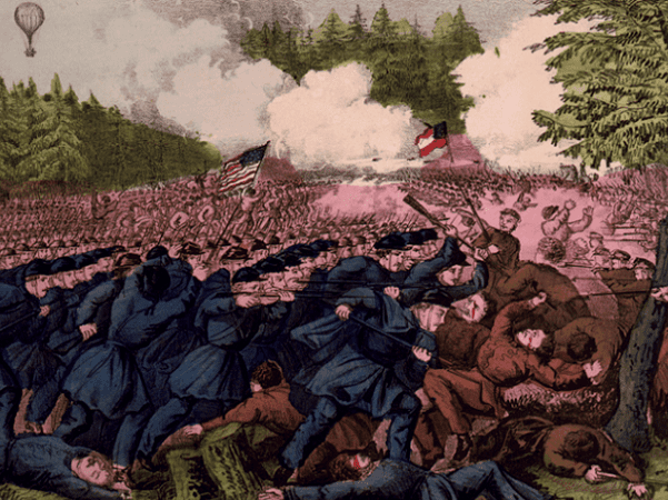 Illustration: "The Battle of Fair Oaks, Va." by Currier and Ives (1862). Credit: Library of Congress, Prints and Photographs Division.