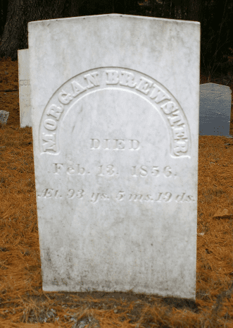 Photo: gravestone of Morgan Brewster, Additon Cemetery, Leeds, Androscoggin County, Maine