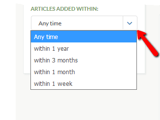 A screenshot of GenealogyBank’s search results page showing the feature allowing you to search only on newly-added content