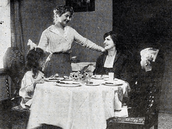 Photo: "Table Manners in the Nursery," from the magazine "The Moving Picture World," July 1916. Credit: Internet Archive.
