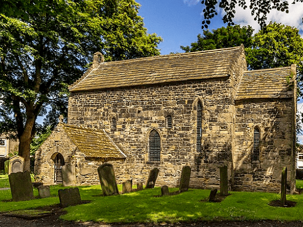 Photo: Escomb Church, a restored 7th century Anglo-Saxon church, in Escomb, County Durham, England, seen from the south. Credit: Hodgsonge; Wikimedia Commons.